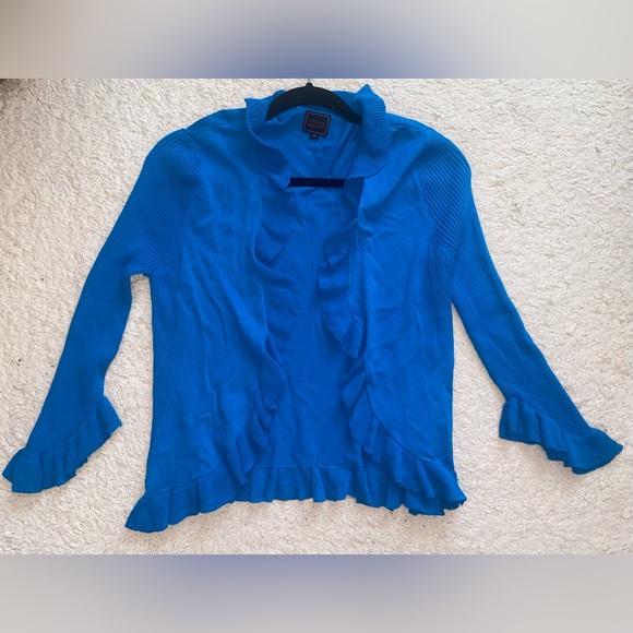Y2K open front ruffle sweater - Picture 1 of 9